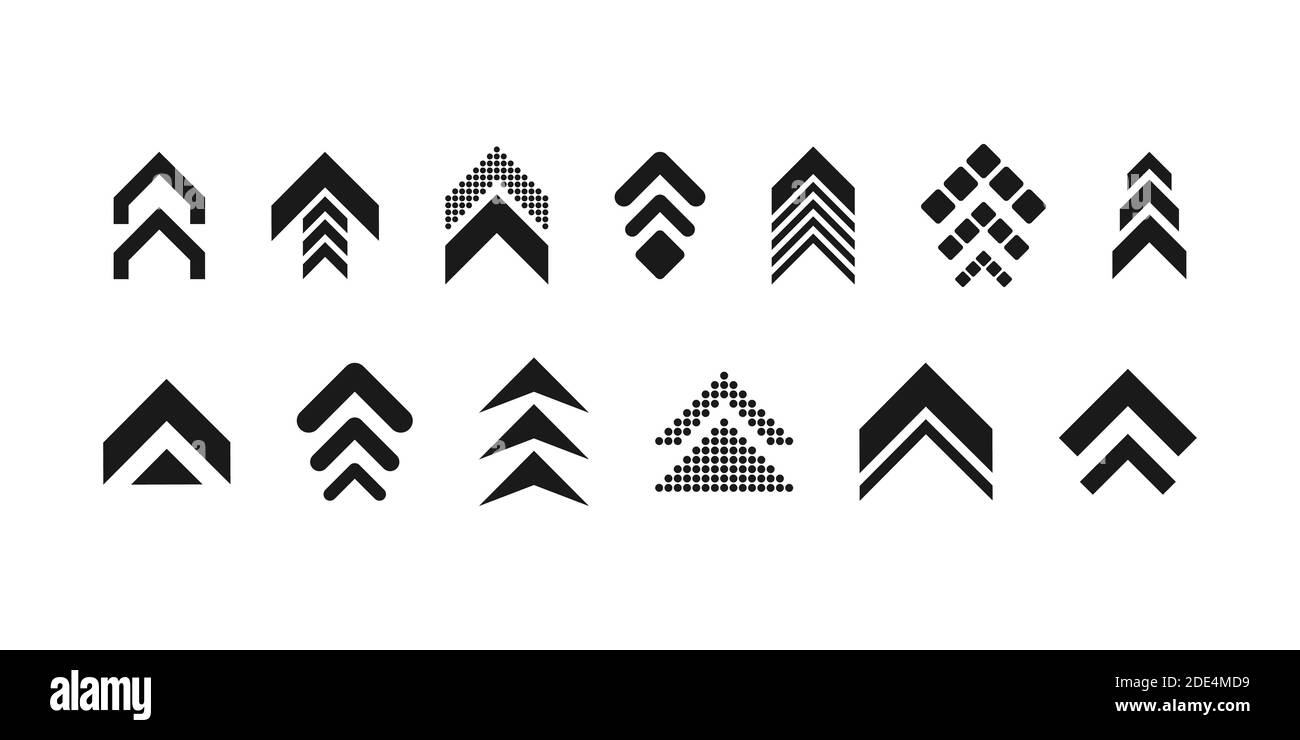 Pfeile große schwarze Set-Symbole. Pfeilsymbol. Pfeile für Web-Design, mobile Apps, Schnittstelle und vieles mehr. Vektorgrafik. Stock Vektor