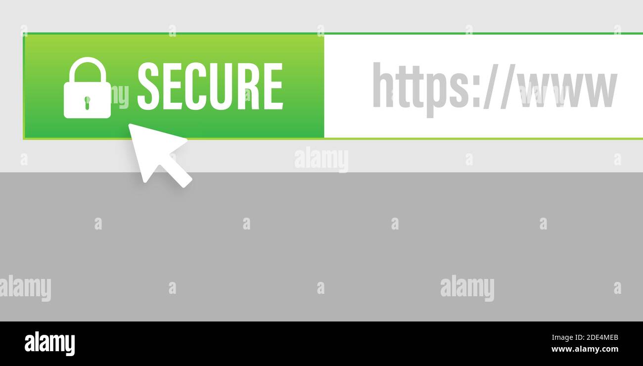 Symbol für sichere Verbindung Vektordarstellung isoliert auf weißem Hintergrund, flache Form gesichert ssl-Schild Symbole. Stock Vektor
