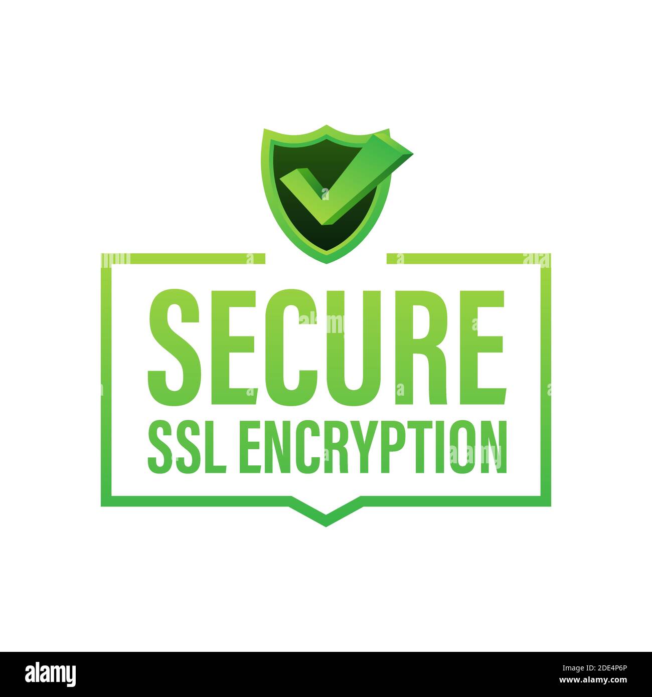 Symbol für sichere Verbindung Vektordarstellung isoliert auf weißem Hintergrund, flache Form gesichert ssl-Schild Symbole. Stock Vektor