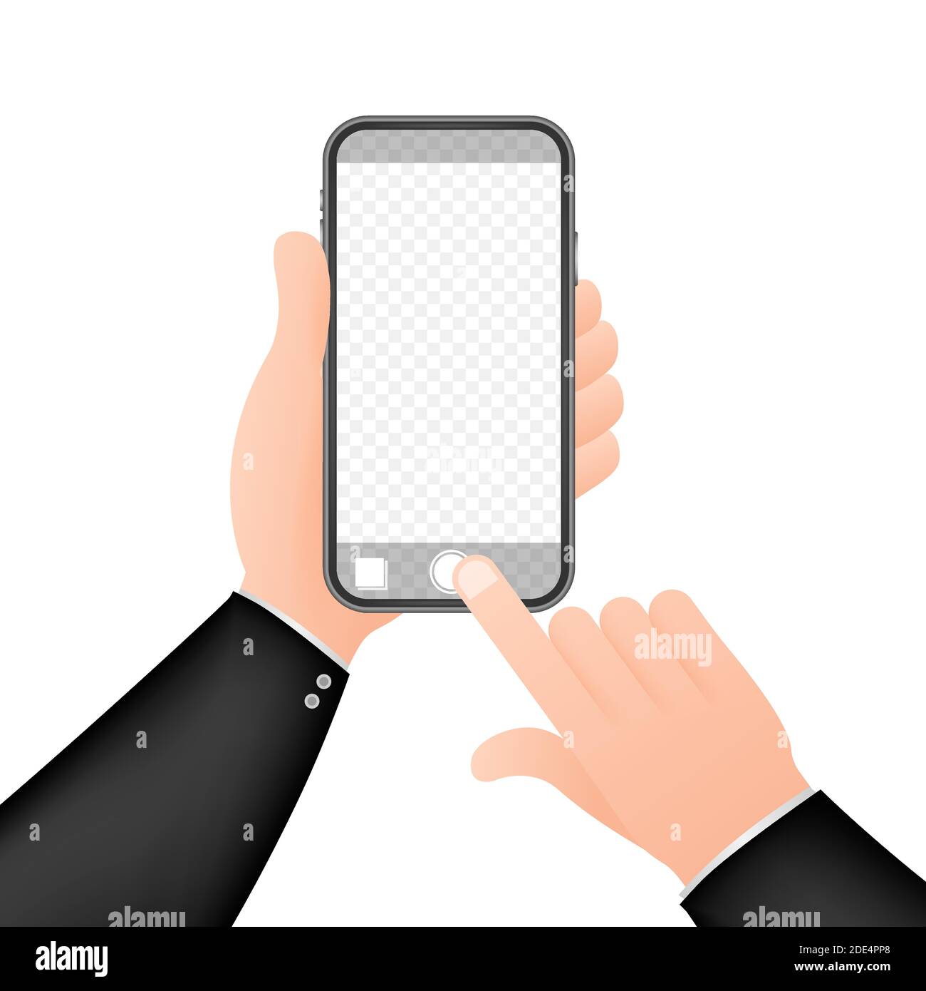 Monopod Selfie-Stick mit leerem Smartphone-Bildschirm. Stick für Selfie. Vektorgrafik. Stock Vektor