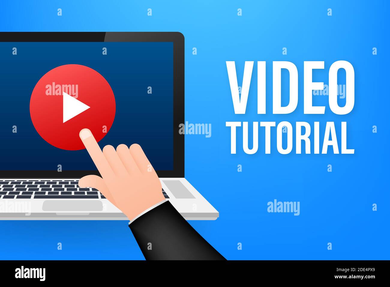 Video Tutorials Symbol Konzept. Studieren und Lernen Hintergrund, Bildung und Wissen. Videokonferenz und Webinar Symbol-, Internet- und Stock Vektor