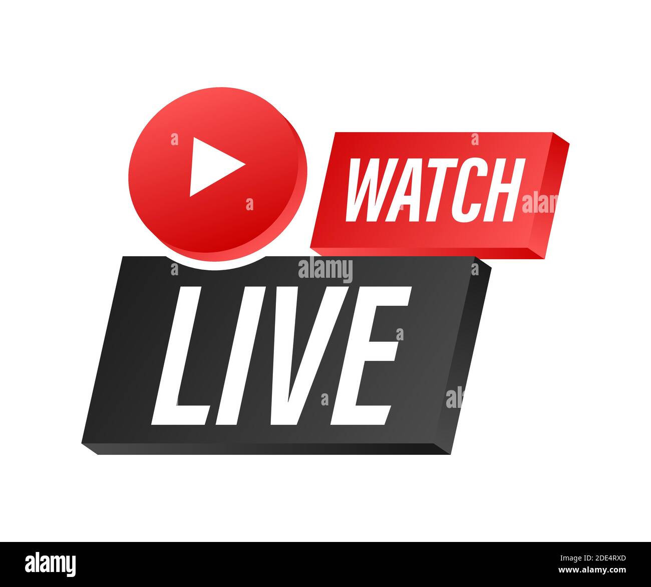 Sehen Sie live Abzeichen, Symbol, Stempel, Logo. Vektorgrafik. Stock Vektor