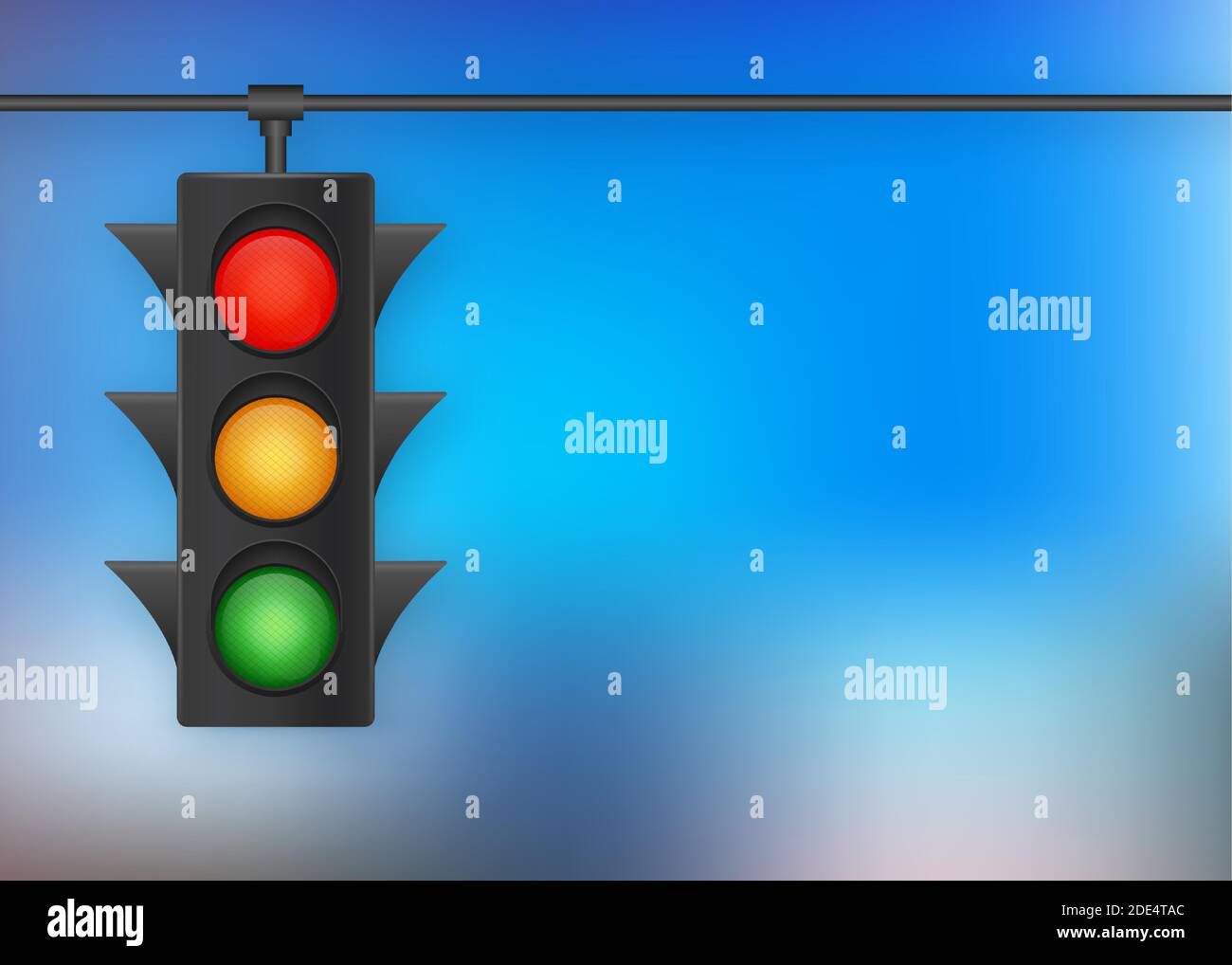 Ampelbanner auf blauem Hintergrund. Vektorgrafik. Stock Vektor