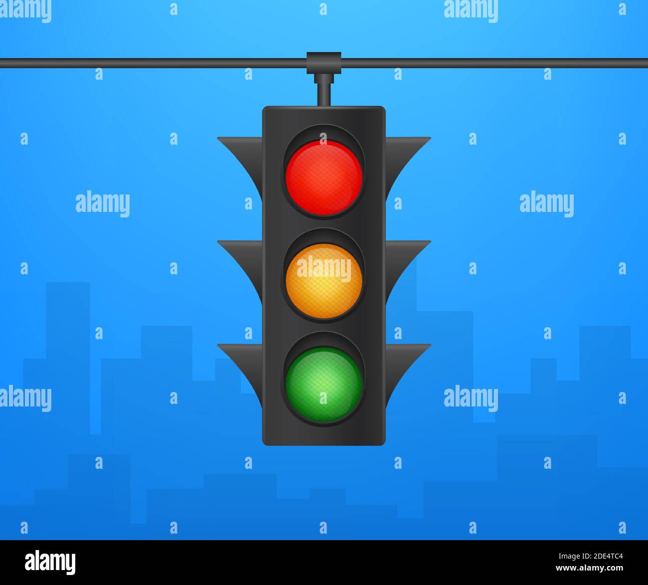 Ampelbanner auf blauem Hintergrund. Vektorgrafik. Stock Vektor