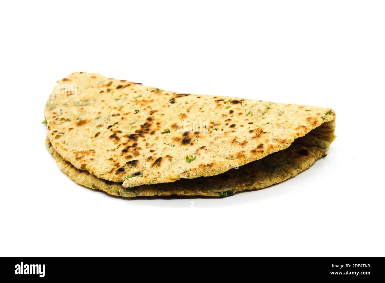 Ein Bild von Chapati isoliert auf weißem Hintergrund Stockfoto