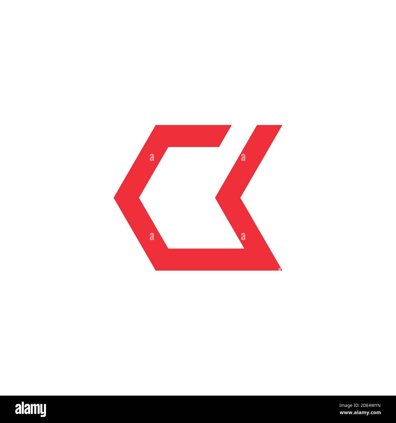 Buchstabe ck einfacher Link geometrische Linie abstraktes Logo Vektor Stock Vektor