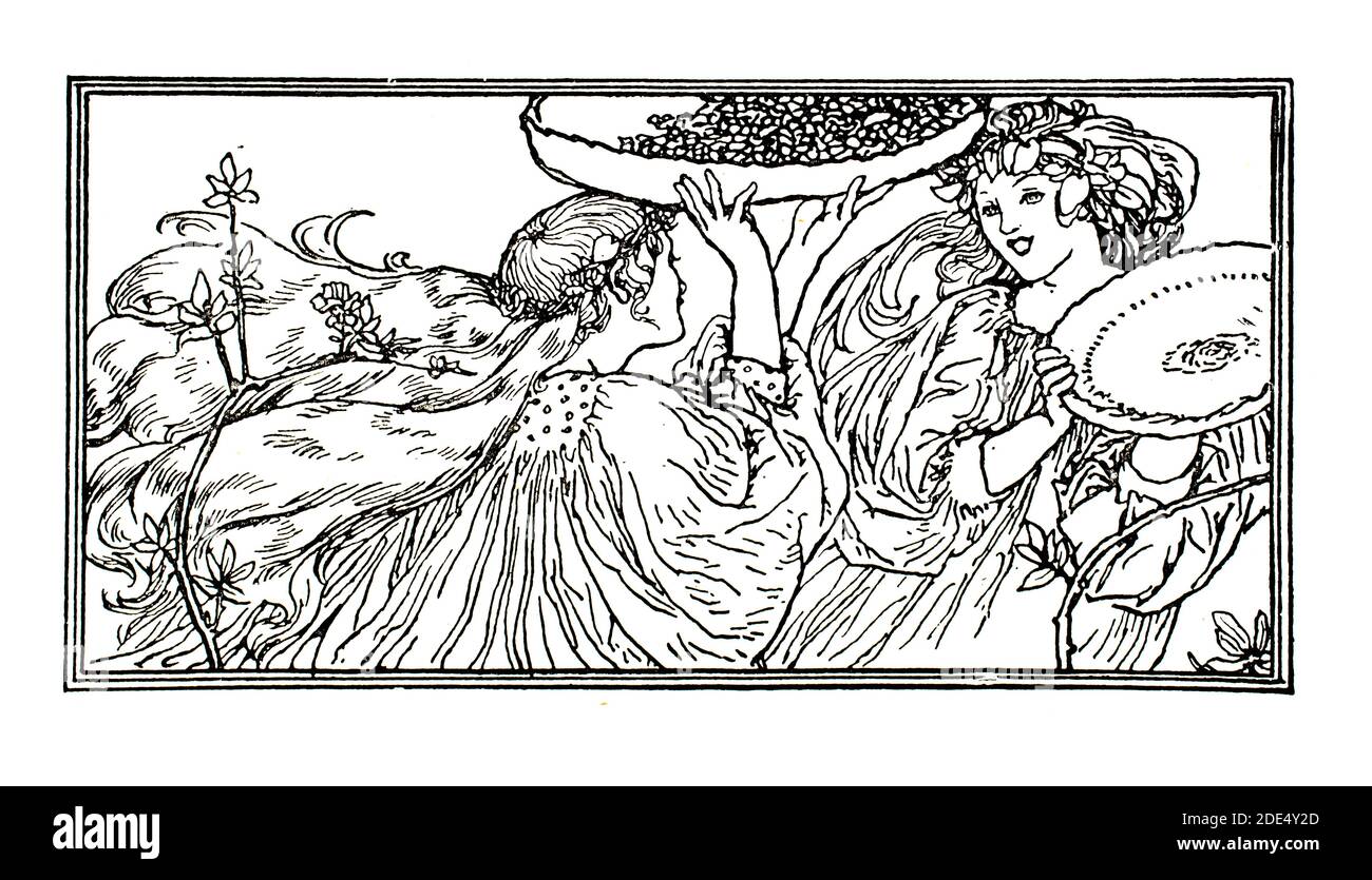 Ein Sommernachtstraum, Linienillustration von R Anning Bell aus dem Jahr 1896 das Studio ein Illustriertes Magazin für Kunst und angewandte Kunst Stockfoto