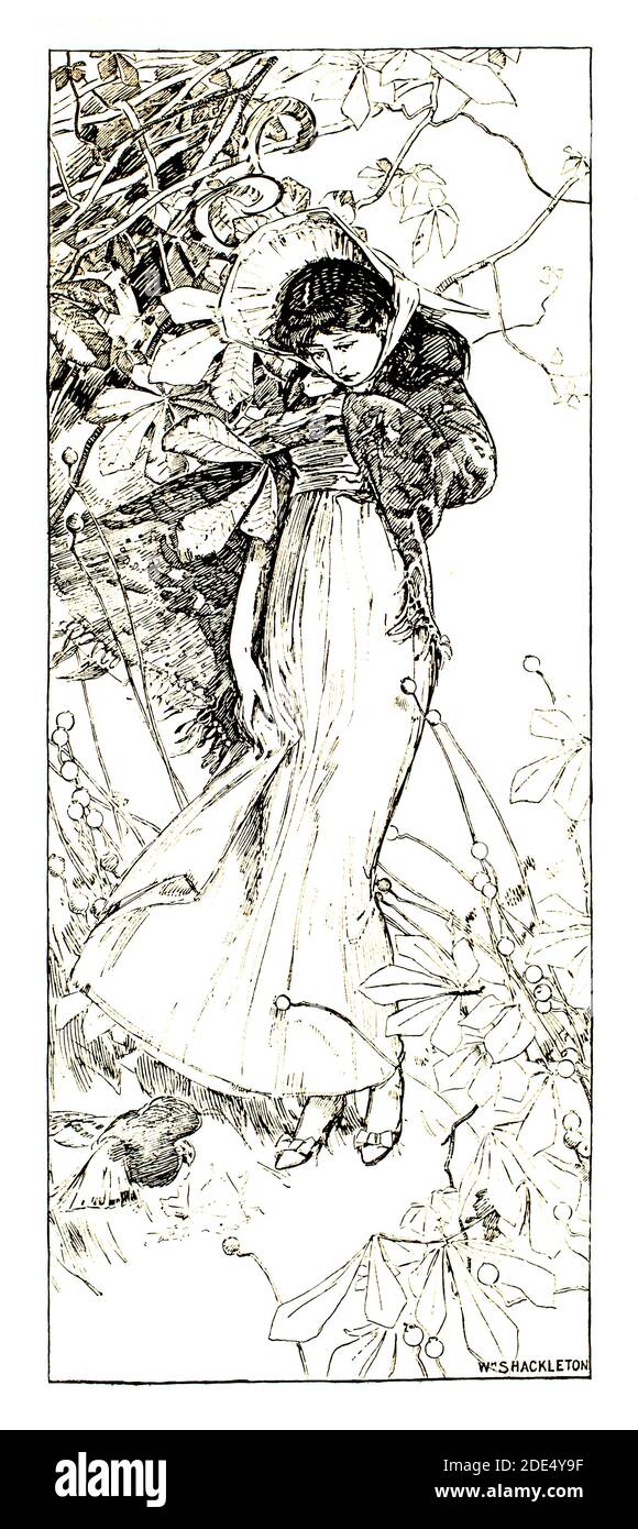 The Leaf, Illustration von William Shackleton, aus der Nr. 1 Ausgabe des Beam, London Magazine, herausgegeben von Art Students, reproduziert 1896 The Studio A Stockfoto