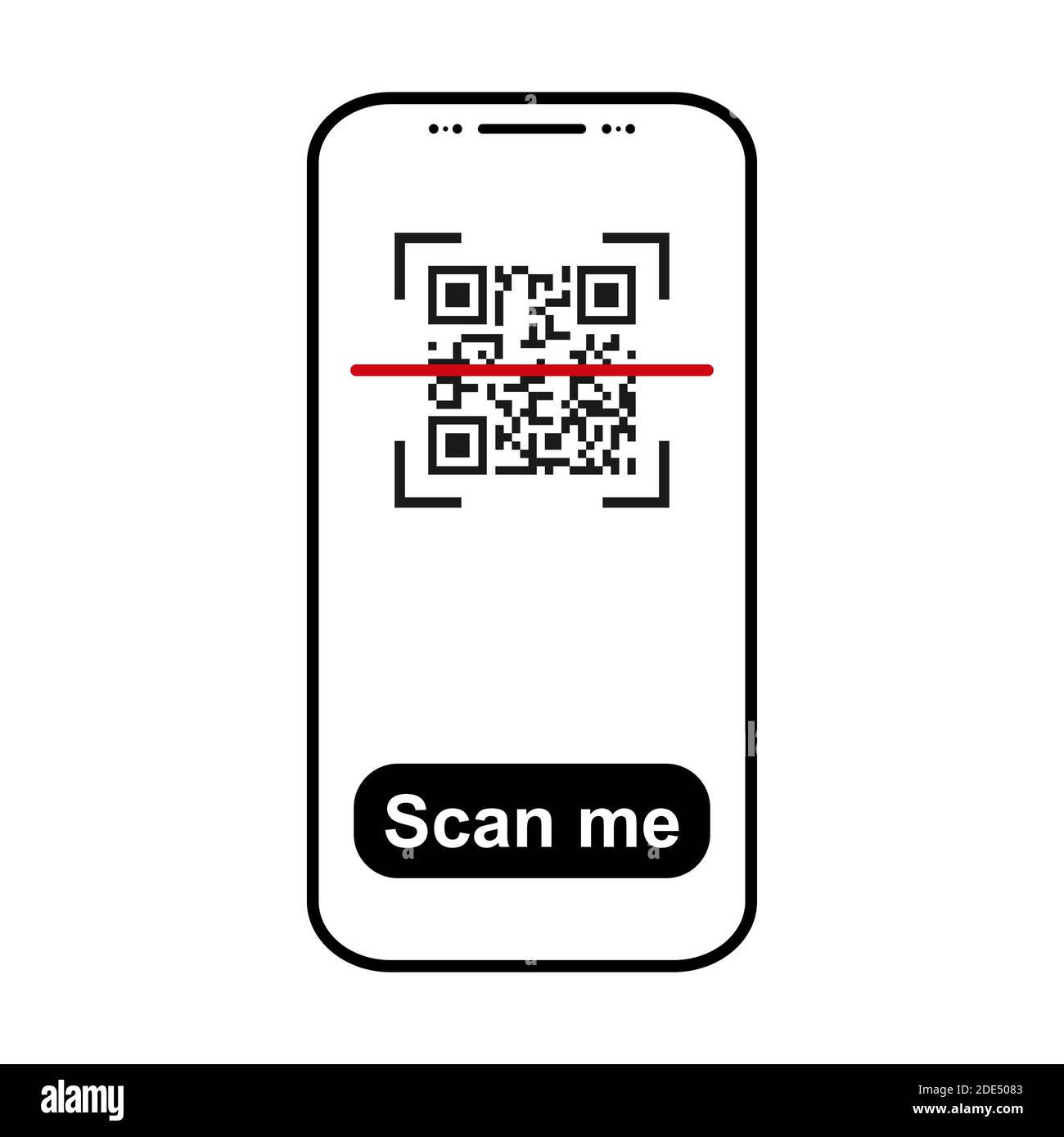 Mobil Scan Flat-Symbol auf weißem Hintergrund isoliert. QR Code Reader Vektor Illustration . Stock Vektor