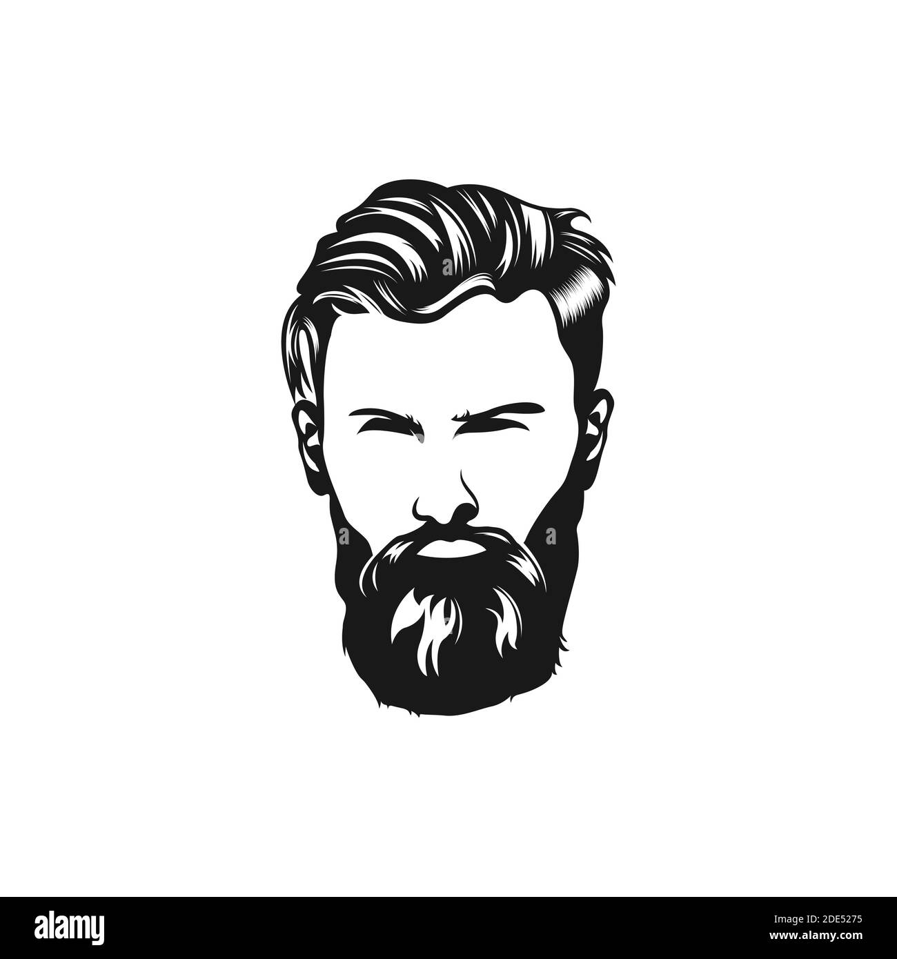 Maskottchen Logo Illustration eines Bartmenschen.EPS 10 Stock Vektor