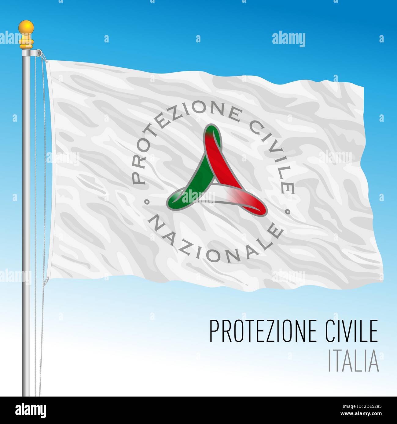Katastrophenschutzflagge, Hilfsorganisation, Italien, Vektorgrafik Stock Vektor