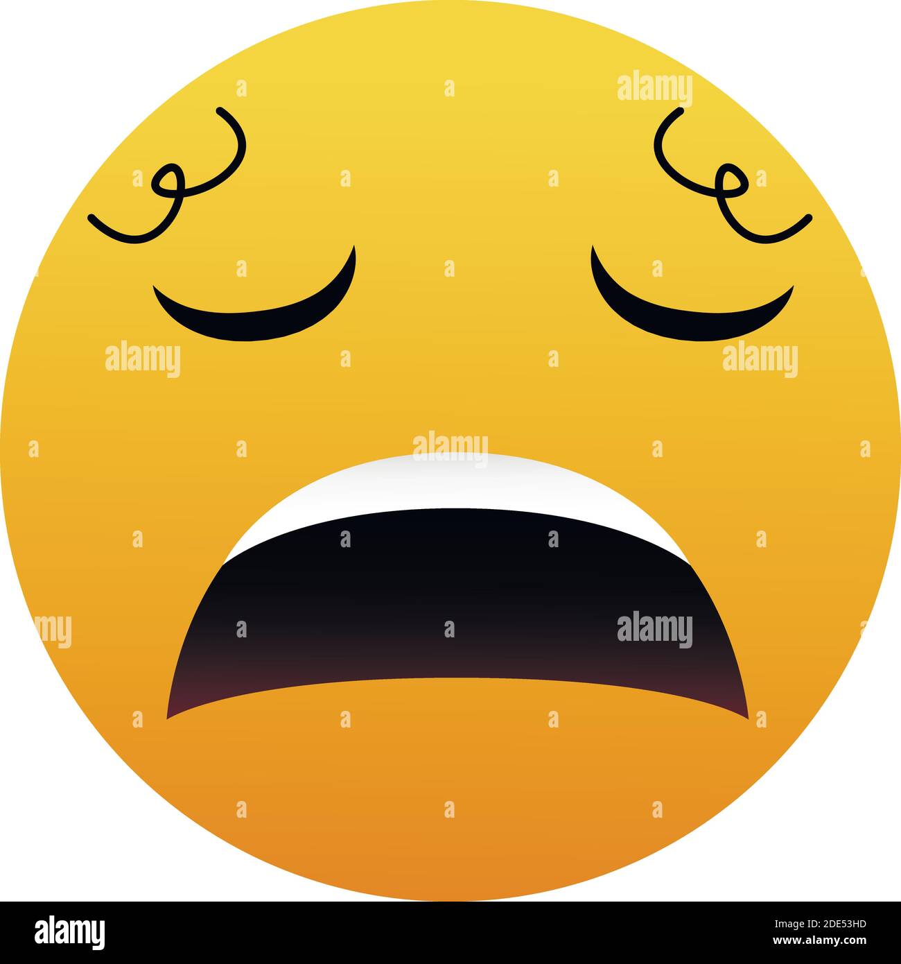 Emoji Gesicht. emoticon auf weißem Hintergrund, EIN Vektor Cute Cartoon müde Gesicht. Müdes Gesicht Stock Vektor