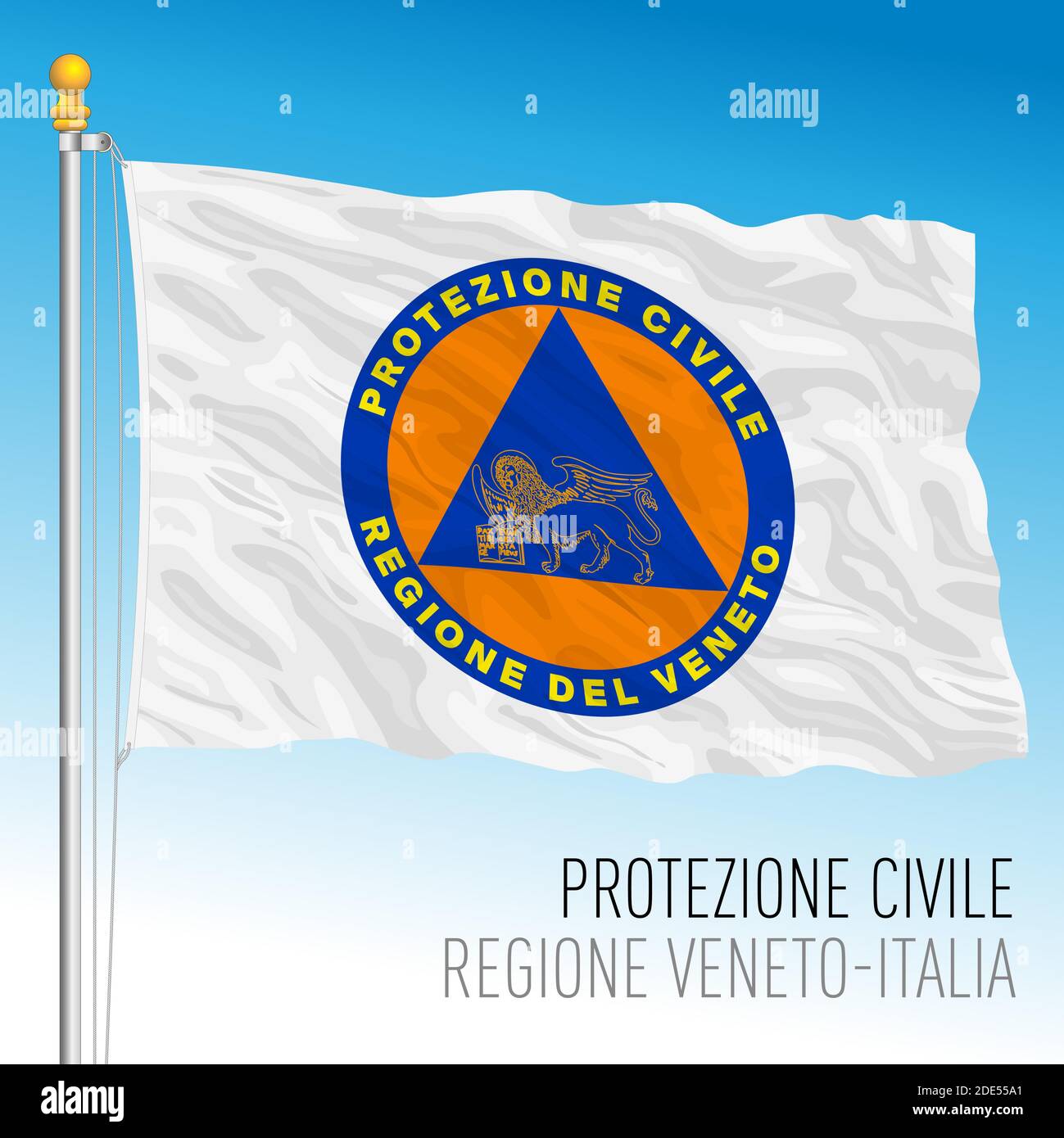 Zivilschutzflagge von Venetien, Hilfsorganisation, Region Venetien, Italien, Vektorgrafik Stock Vektor