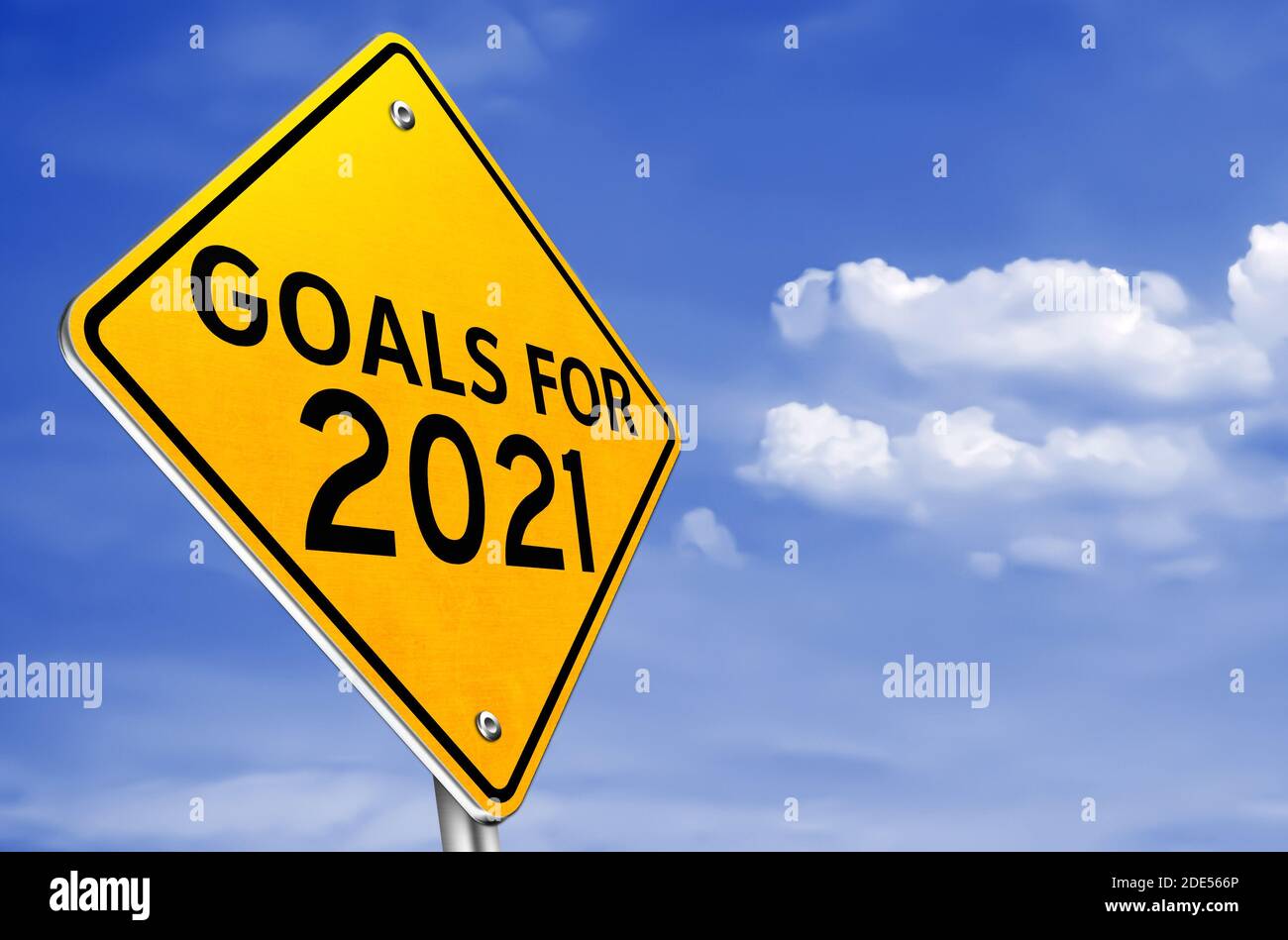 Setze dir deine Ziele für 2021 Stockfoto