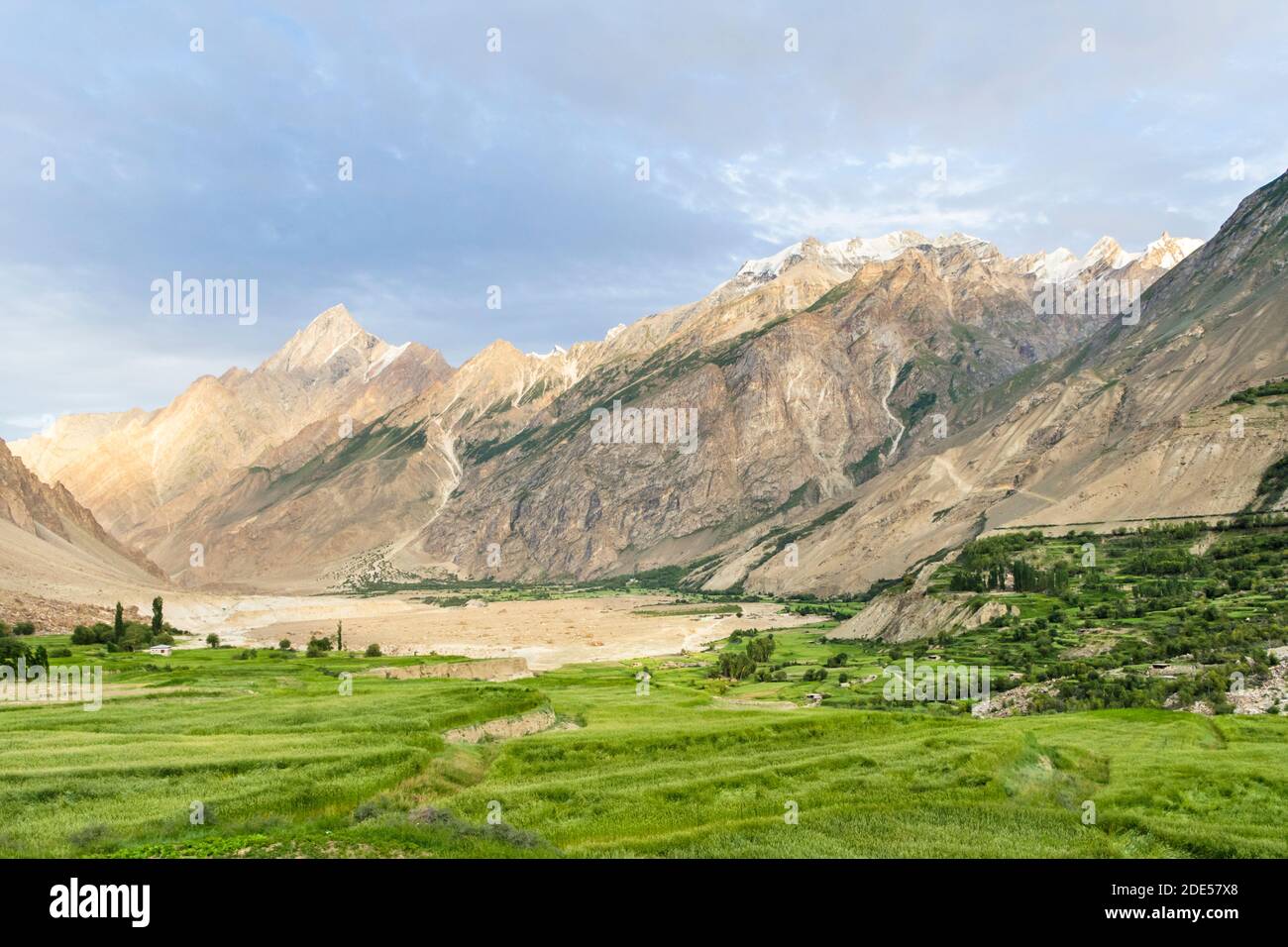 Blick aus den Bereichen Askole Dorf, Gilgit-Baltistan, Pakistan Stockfoto