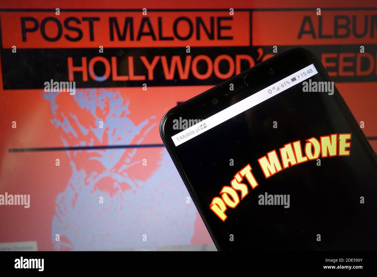 KONSKIE, POLEN - 11. Januar 2020: Post Malone Logo auf Handy angezeigt Stockfoto