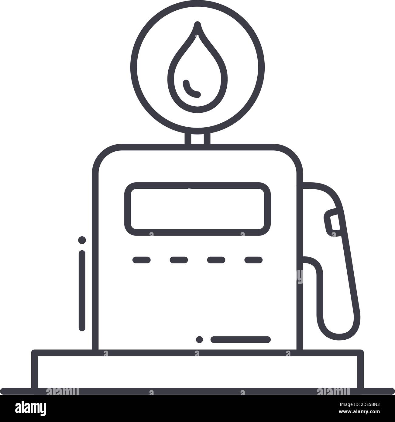 Tankstellensymbol, lineare isolierte Illustration, dünner Linienvektor