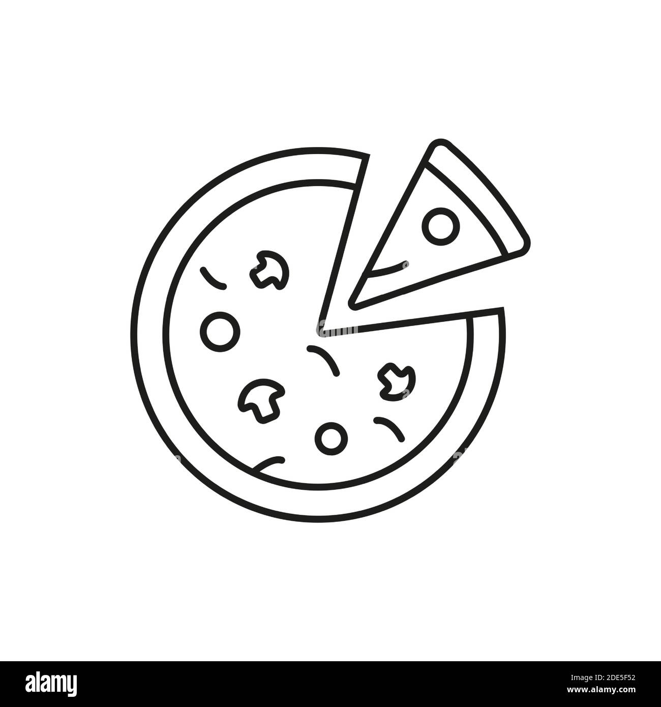 Pizza Icon Element von Fast Food Icon für mobile Konzept und Web-Apps. Thin Line Pizza Icon kann für Web und mobile verwendet werden. Premium-Symbol auf weißem Hintergrund Stock Vektor