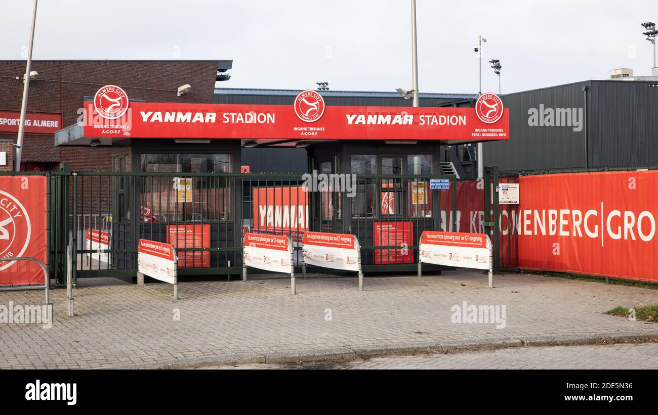 Amsterdam, Niederlande. November 2020. ALMERE, 29-11-2020, Yanmar Stadion, Saison 2020/2021, Almere City Stadion. Yanmar Stadium Kredit: Pro Shots/Alamy Live Nachrichten Stockfoto