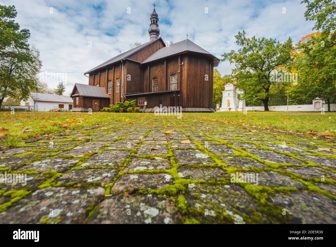 Holzkirche in Ulanow. Ulanow, Subcarpathia, Polen. Stockfoto
