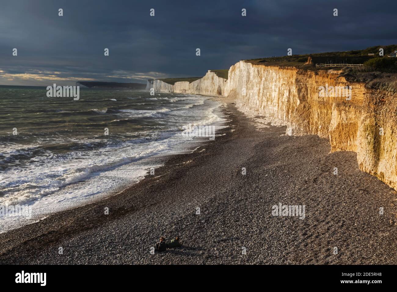 England, East Sussex, Eastbourne, Birling Gap, The Seven Sisters Cliffs und Beach Stockfoto