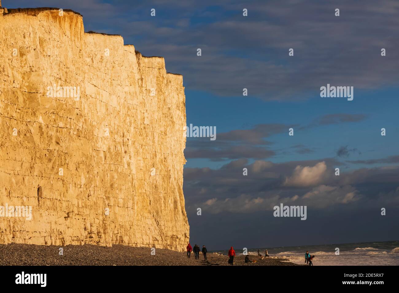 England, East Sussex, Eastbourne, Birling Gap, The Seven Sisters Cliffs und Beach Stockfoto