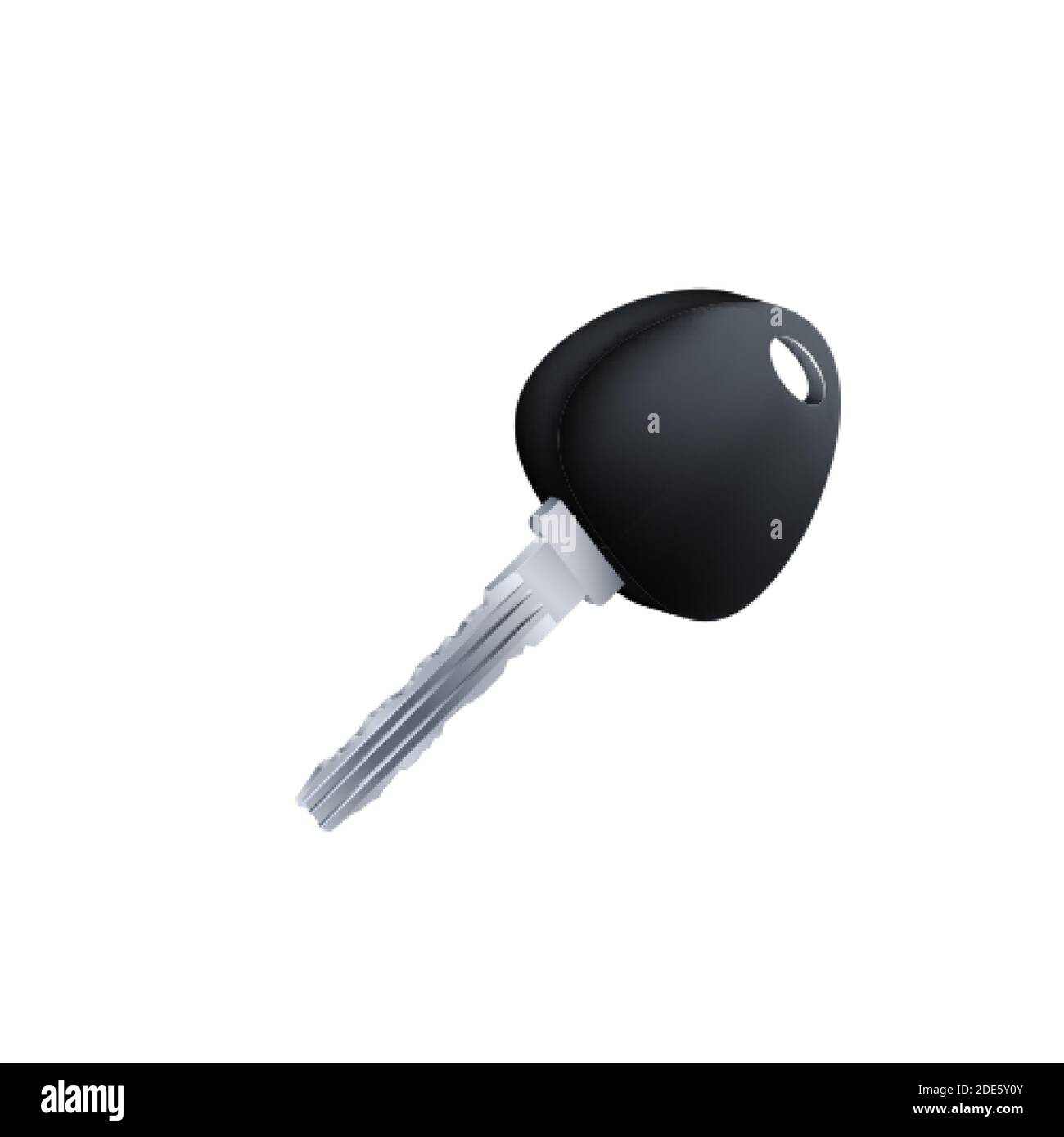 Metallisch realistischer Schlüssel mit Kunststoffgriff. Vektorgrafik Stock Vektor