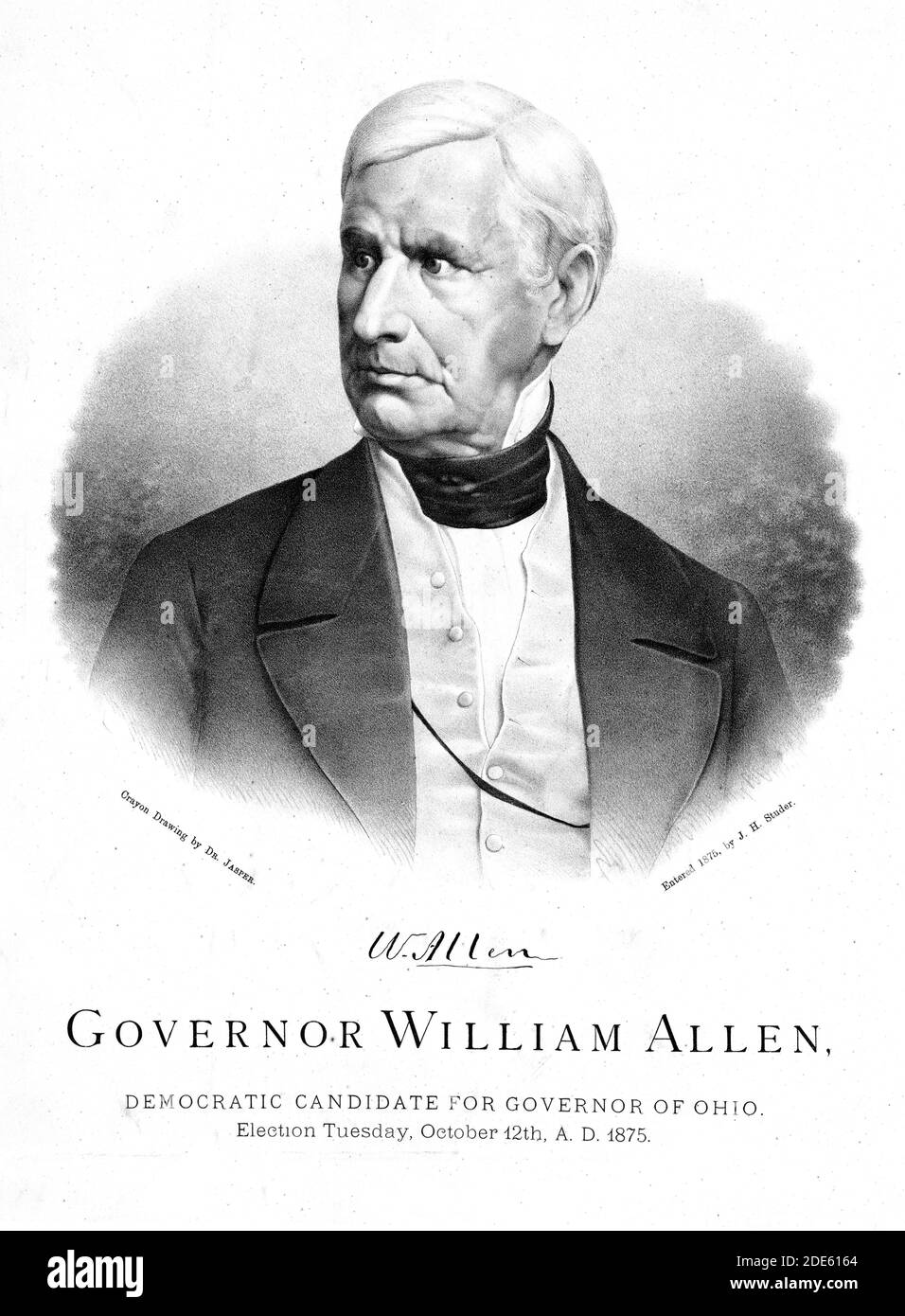 Gouverneur William Allen, der demokratische Kandidat für den Gouverneur von Ohio Stockfoto