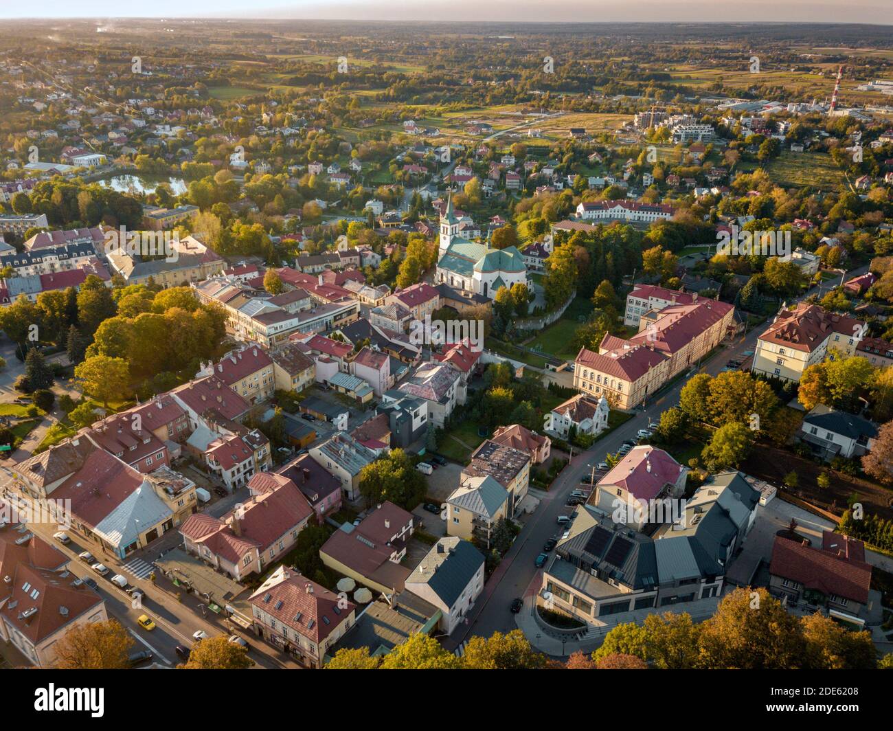 Luftpanorama von Lancut. Lancut, Subcarpathia, Polen. Stockfoto