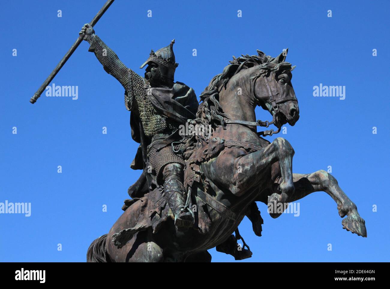Statue von Wilhelm dem Eroberer - Guillaume-le-Conquérant, Falaise Stockfoto
