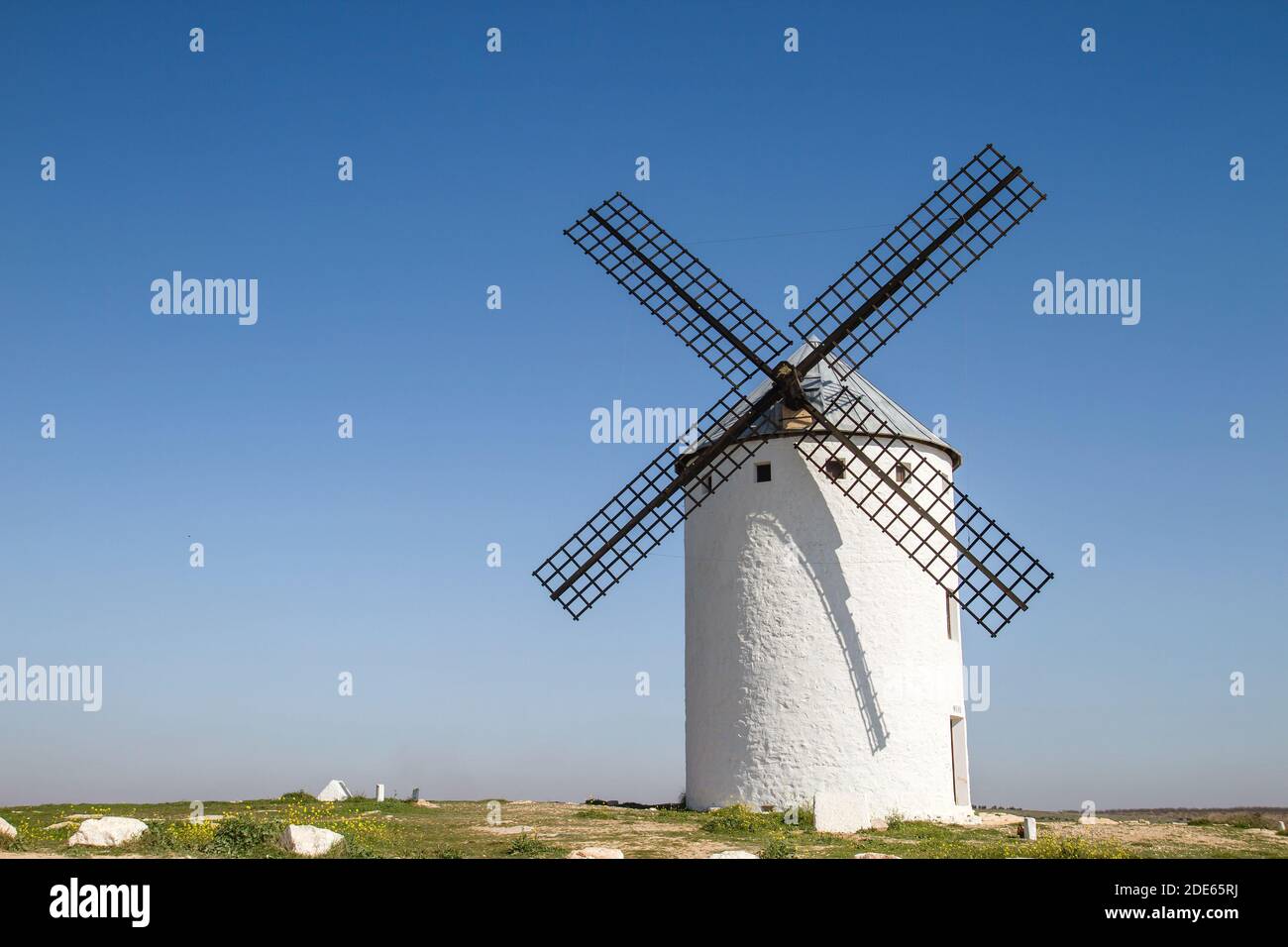 Traditionelle Windmühle in Campo de Criptana, La Mancha, Ciudad Real, Spanien Stockfoto