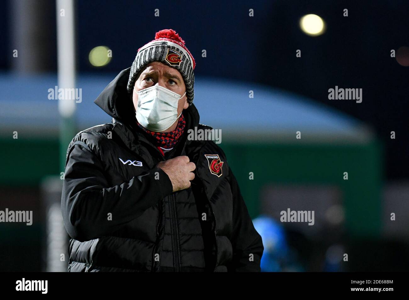Monigo Stadium, Treviso, Italien, 29 Nov 2020, Dean Ryan (Head Coach Drangons Rugby) während Benetton Treviso vs Dragons Rugby, Rugby Guinness Pro 14 Spiel - Foto Ettore Griffoni / LM Stockfoto