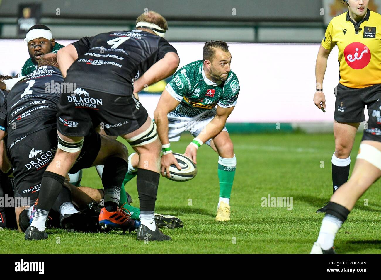 Monigo Stadion, Treviso, Italien, 29 Nov 2020, Dewaldt Duvenage (Benetton Treviso) während Benetton Treviso gegen Dragons Rugby, Rugby Guinness Pro 14 Spiel - Foto Ettore Griffoni / LM Stockfoto
