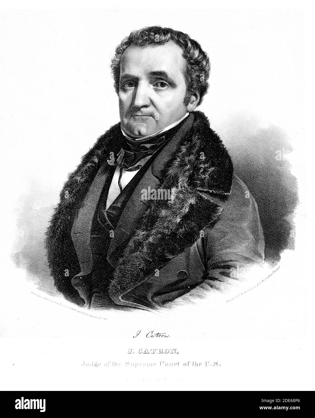 Drucken zeigt John catron, Richter des Obersten Gerichtshofs, Brustbild, Blick leicht nach links; enthält das faksimile Unterschrift. Stockfoto