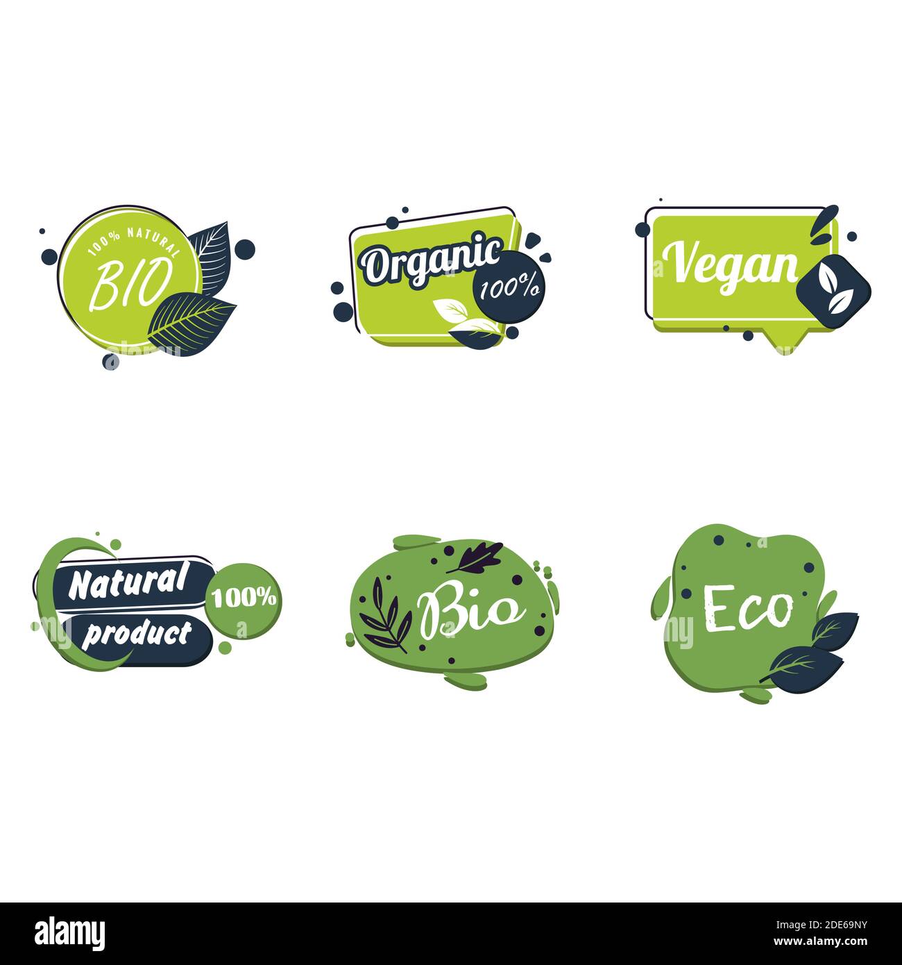 Natur Food Tag, gesundes Öko vegan Logo, Ernährung Bio-Aufkleber, grüne Kollektion Veggie Abzeichen, vegetarische Symbol garantiert. Vektorgrafik. Gesundheit Stock Vektor