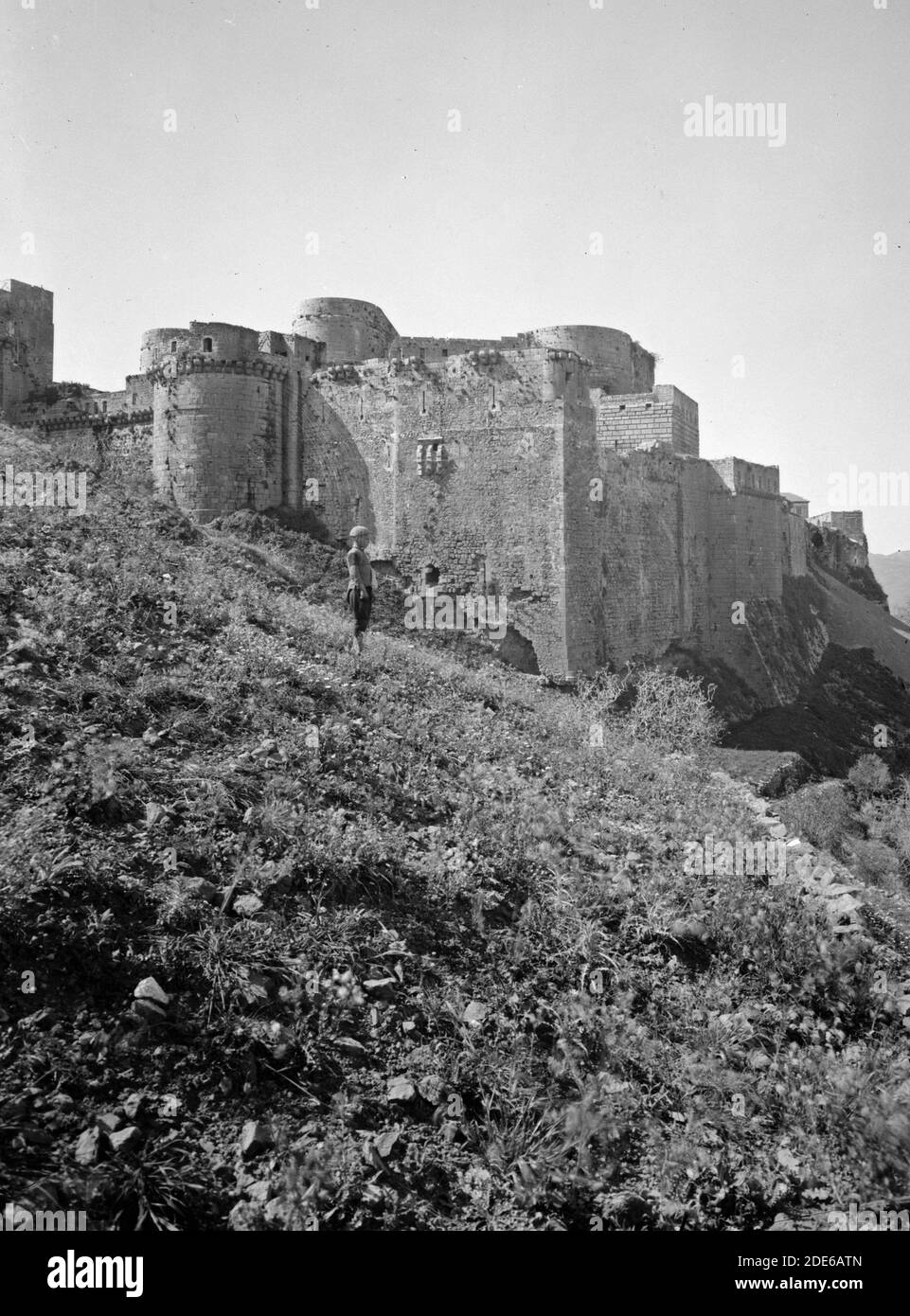 Originalunterschrift: Krak de Chevaliers (Kala't el-Husn). S.E. Ecke und Scharpp - Lage: Syrien ca. 1920 Stockfoto