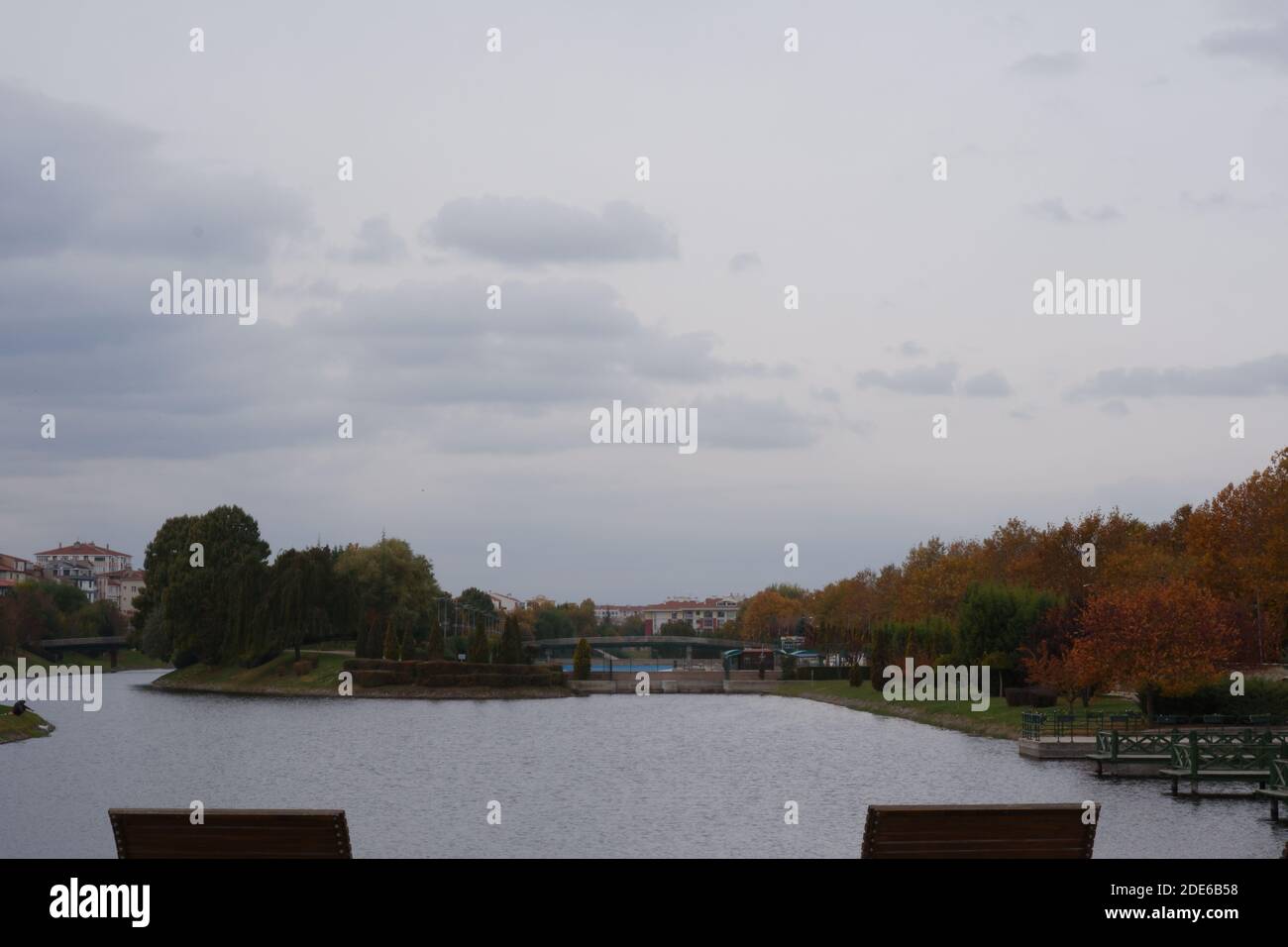 Blick vom Park im Herbst Stockfoto