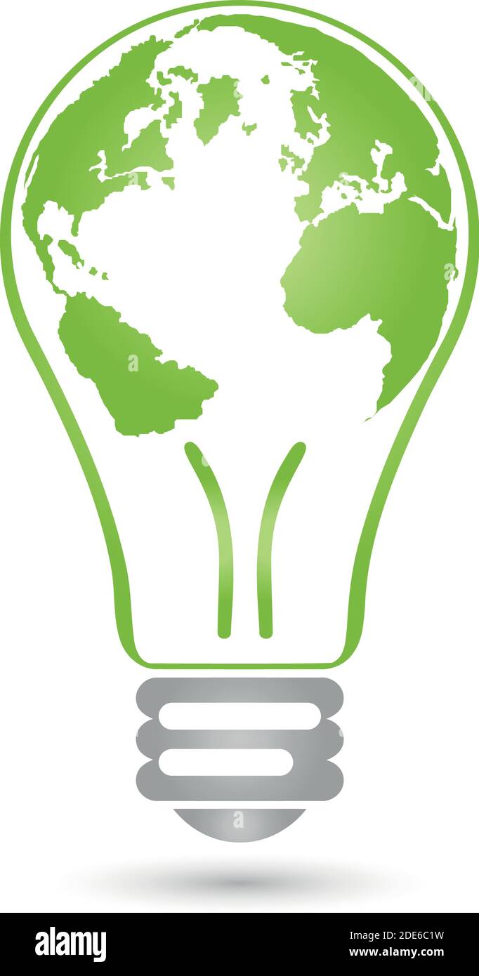 Lampe, Ökologie, grüne Energie, Logo Stock Vektor