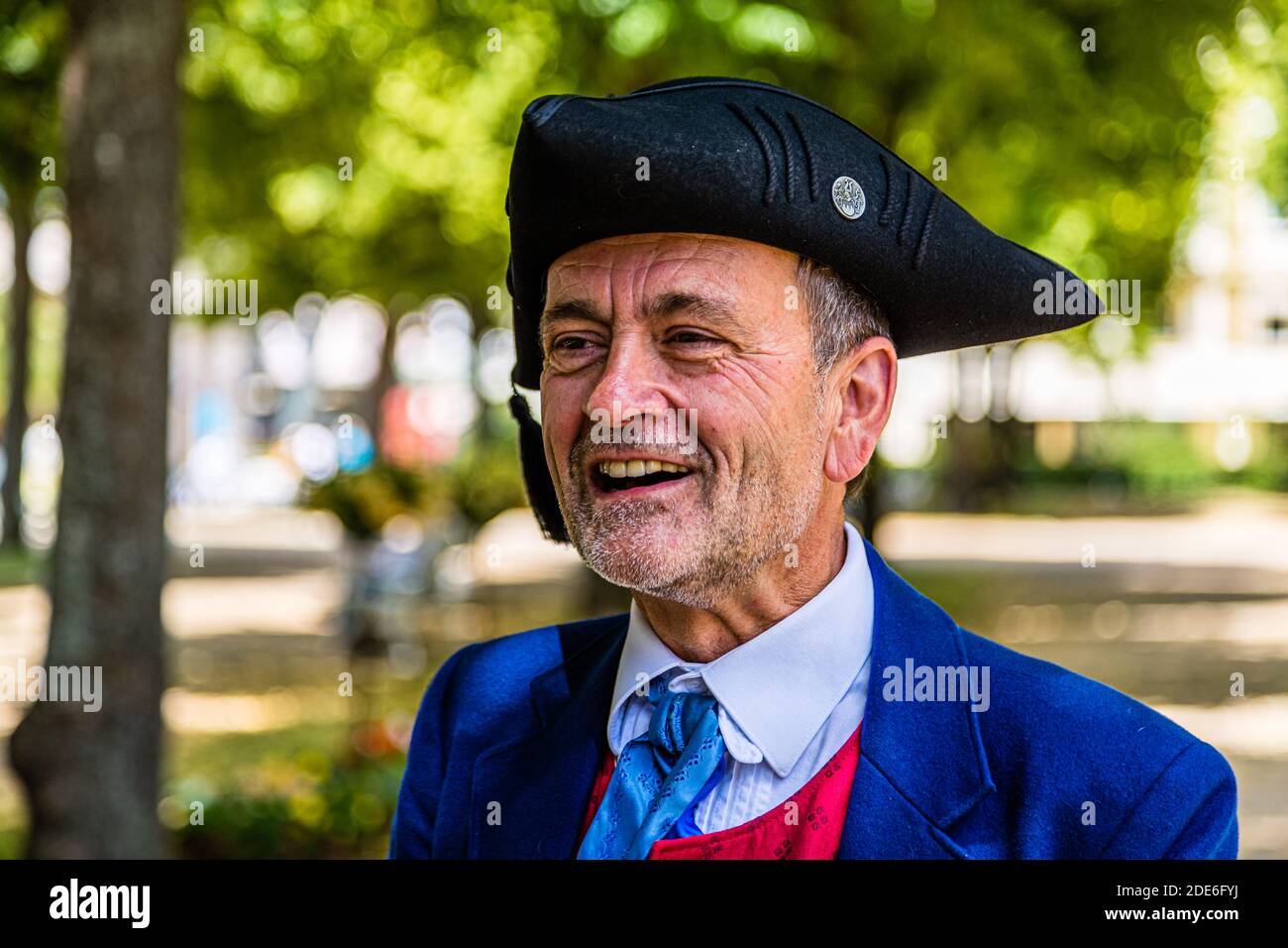 Bad Kissingen Stadtführer in Tracht, Deutschland Stockfoto