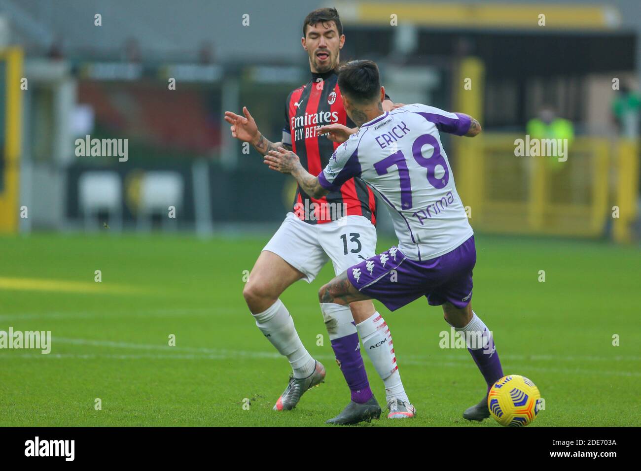 Alessio Romagnoli während der italienischen Meisterschaft Serie EIN Fußballspiel zwischen AC Mailand und AC Fiorentina am 29. November 2020 im San Siro Stadion in Mailand, Italien - Foto Morgese-Rossini / DPPI / LM Stockfoto