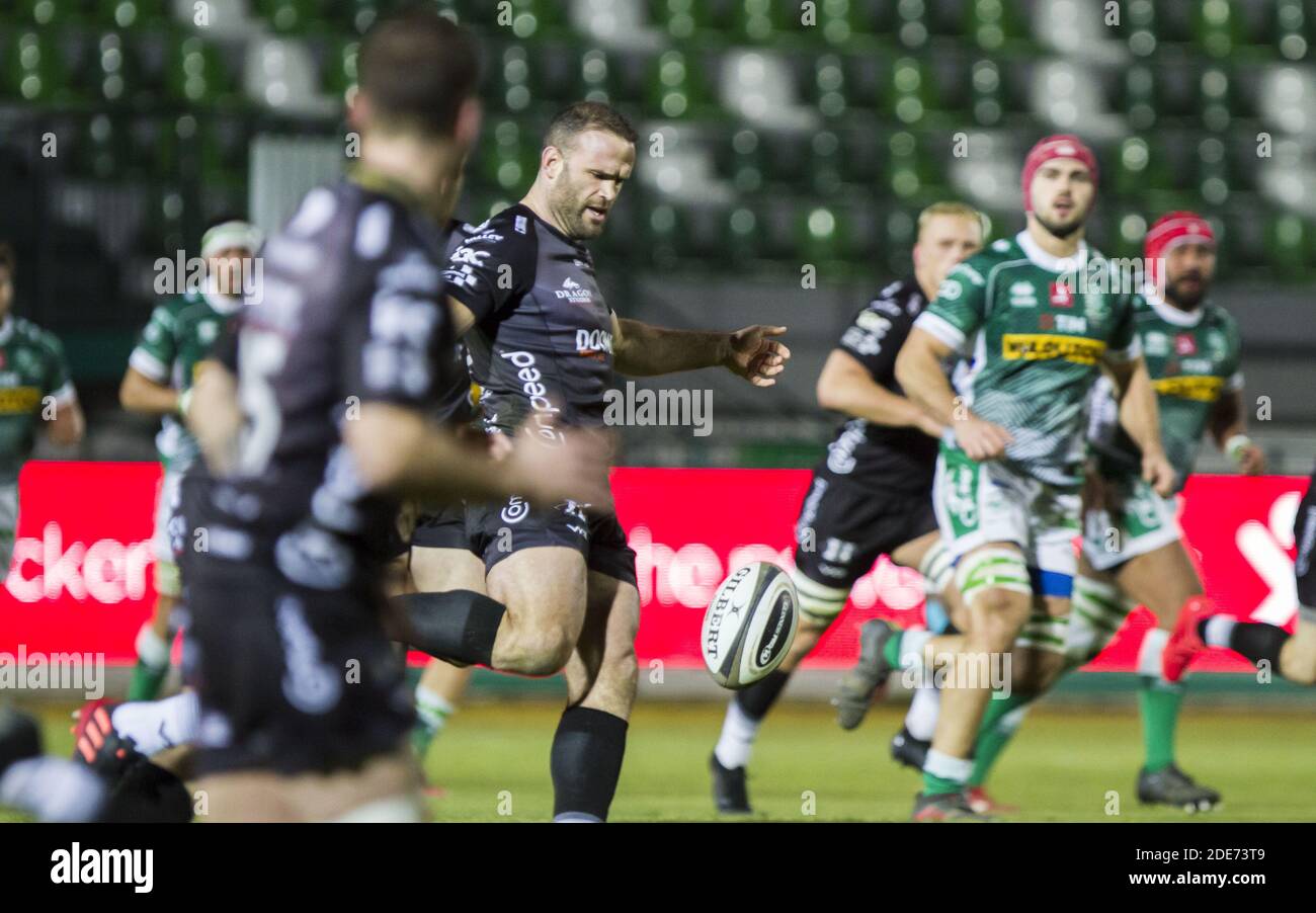 Stadio Monigo di Treviso, Treviso, Italien, 29 Nov 2020, Jamie Roberts Dragons während Benetton Treviso vs Dragons Rugby, Rugby Guinness Pro 14 Spiel - Foto Alfio Guarise / LM Stockfoto