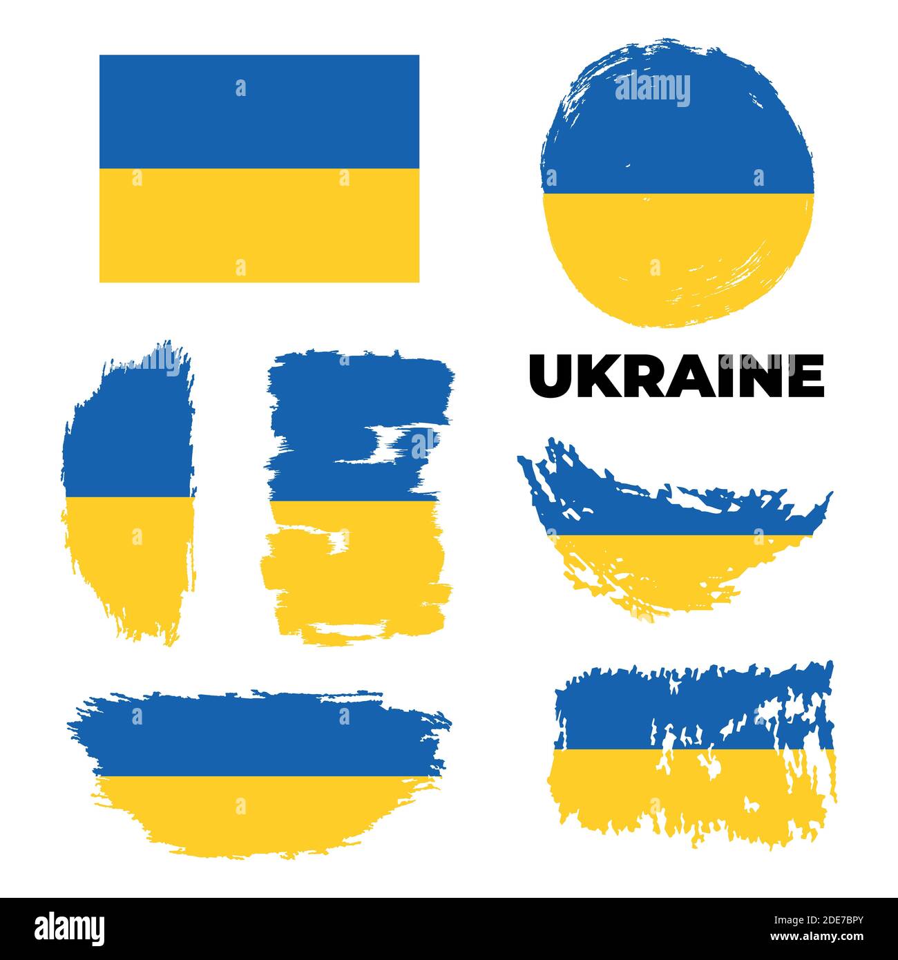 Grunge Ukraine Flaggen gesetzt. Vektorgrafik Stock Vektor
