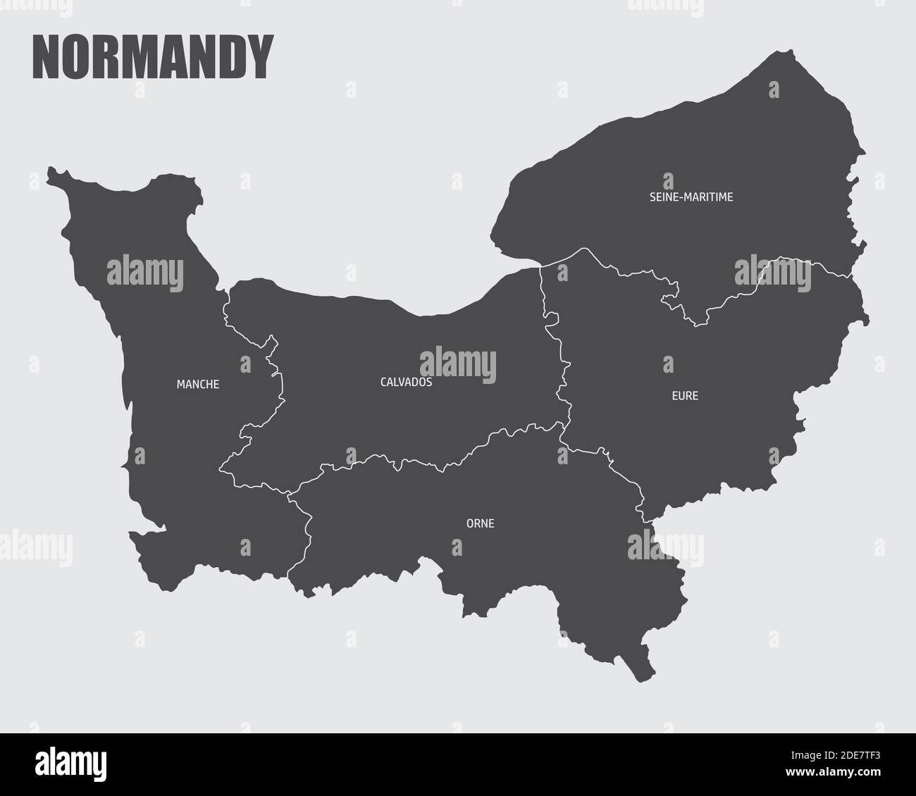 Karte der Region Normandie Stock Vektor