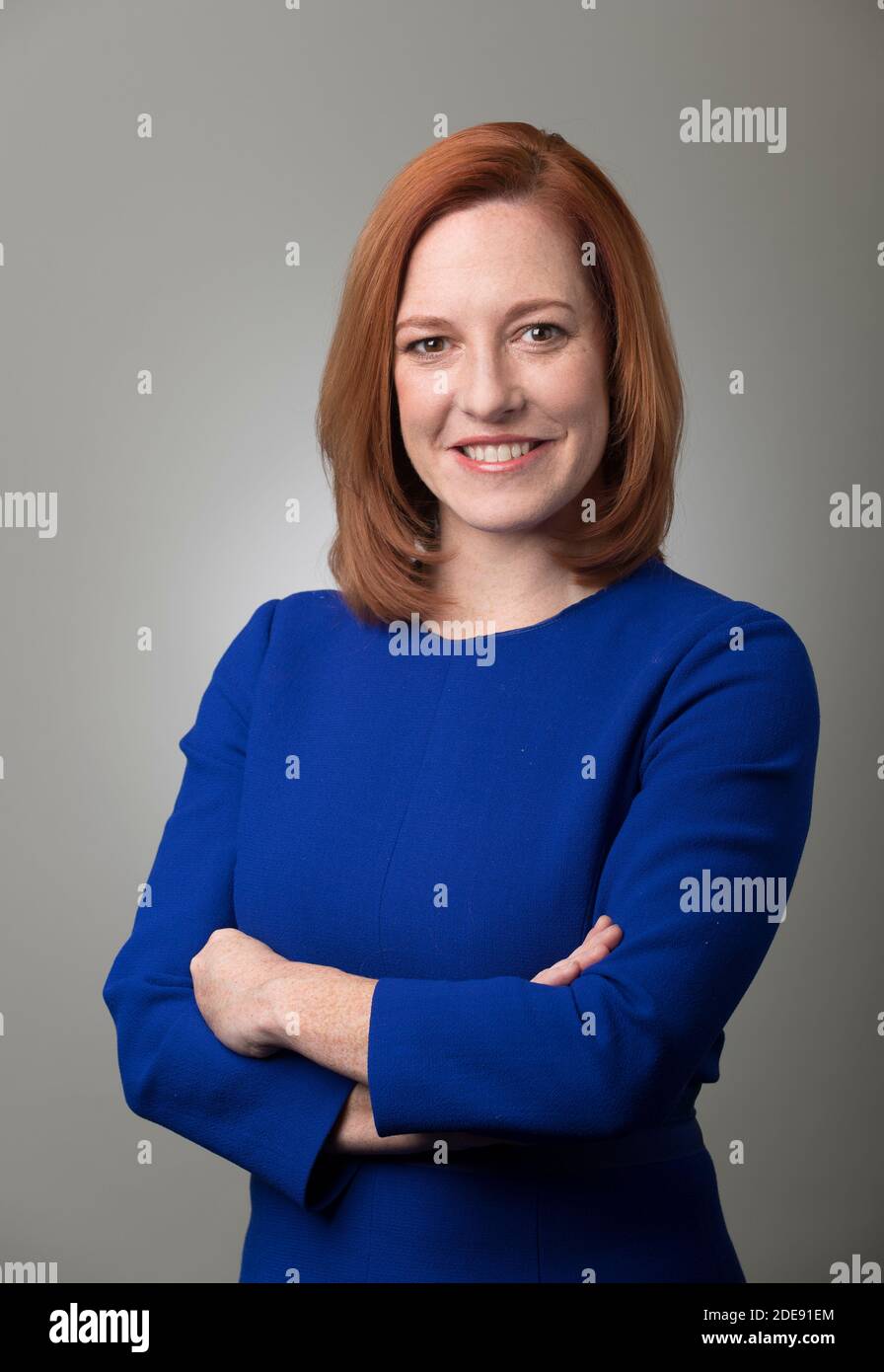 Die Pressesprecherin des Weißen Hauses Jen Psaki wurde 2020 vom designierten Präsidenten Joe Biden nominiert. Stockfoto