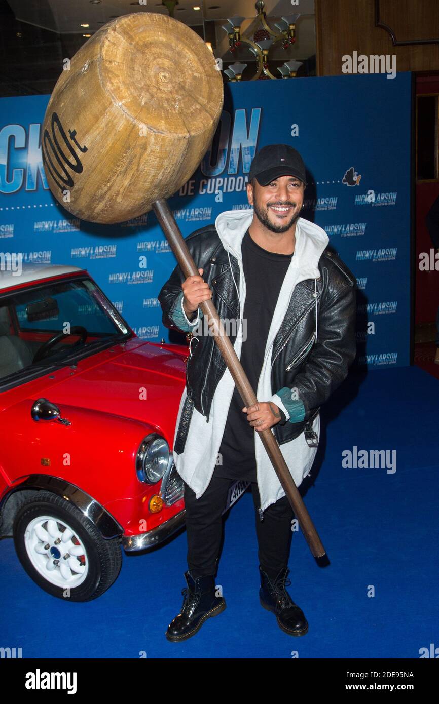 Slimane nimmt am 01. Februar 2019 an der Pariser Filmpremiere „Nicky Larson et le parfum de Cupidon“ im Le Grand Rex in Paris Teil. Foto von ABACAPRESS.COM Stockfoto