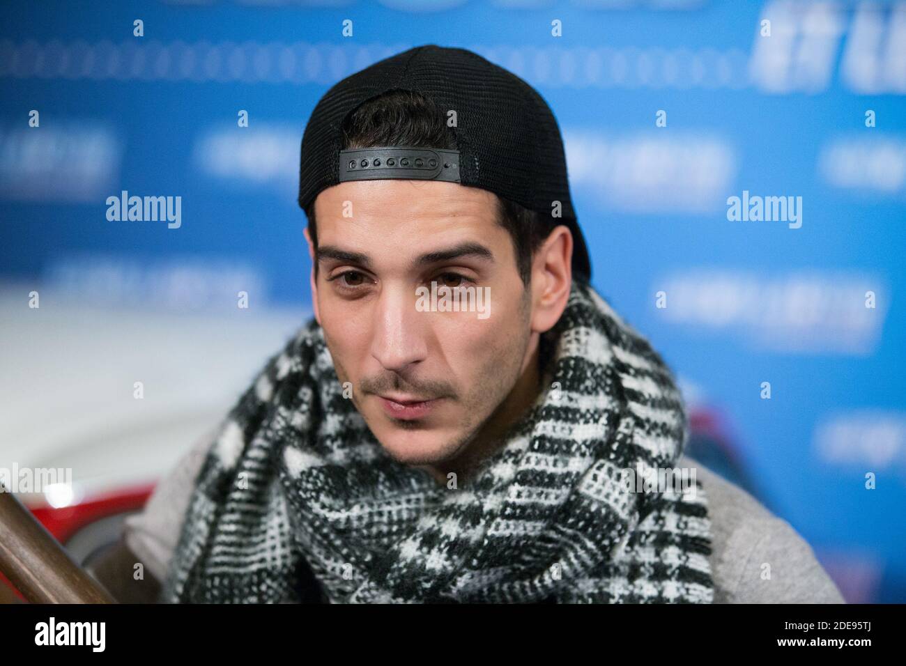 Kevin Elarbi nimmt am 01. Februar 2019 an der Pariser Filmpremiere „Nicky Larson et le parfum de Cupidon“ im Le Grand Rex in Paris Teil. Foto von ABACAPRESS.COM Stockfoto