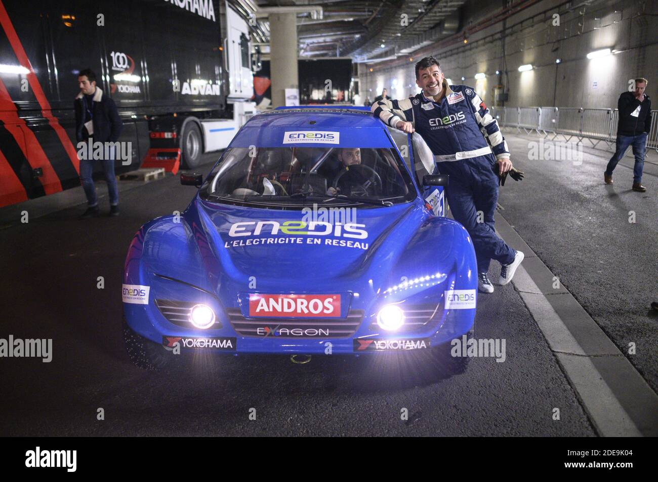 Stephane Plaza während der Endrunde des Eisrennens der Andros Trophy, 9. Februar 2019 im Stade de France in Saint-Denis bei Paris.Foto: Eliot Blondt/ABACAPRESS.COM Stockfoto