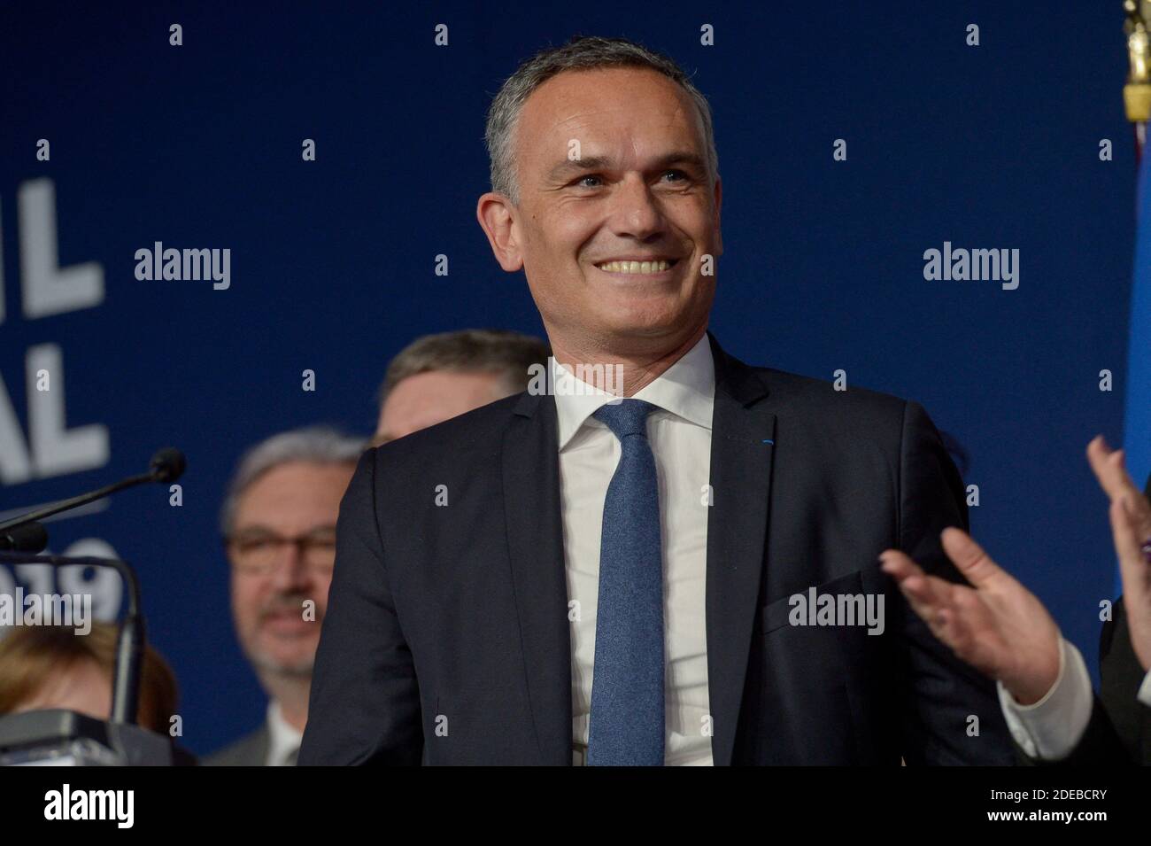 Arnaud Danjean, der am 16. März 2019 am Nationalrat der französischen Rechten Les Republicains in Lyon, Frankreich, teilnahm. Foto von Julien Reynaud/APS-Medias Stockfoto