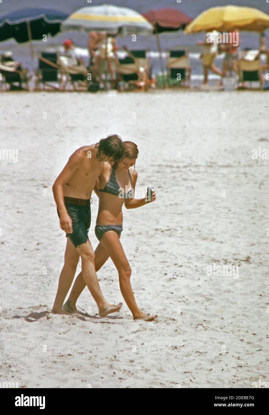 1970er-Jahre Foto (1973) - Stewart Beach, am östlichen Ende der Galveston-Insel galveston's 30 Meilen Meeresfront macht es zu einem der beliebtesten Resorts an der Golfküste Stockfoto