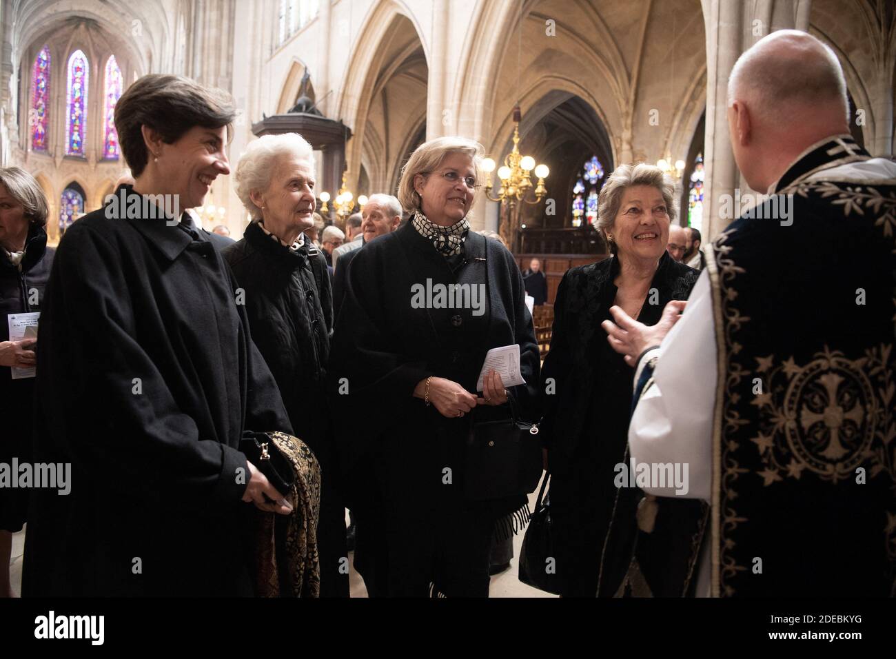 Prinzessin Marie-Liesse von Orleans, Prinzessin Marie von Liechtenstein, Prinz Chantal von Orleans und Herzogin von Montpensier nehmen an der Messe "Messe für die Repos de l'ame" für den Grafen von Paris, Prinz Henri d'Orleans precidered von Chanoine Gilles Annequin Saint Germain l'Auxerrois Kirche am 23. März, 2910 in Paris, Frankreich.Prinz Henri von Orleans, Graf von Paris, ist am 21. Januar 2019 mit 85 Jahren gestorben. Foto von David Niviere/ABACAPRESS.COM Stockfoto